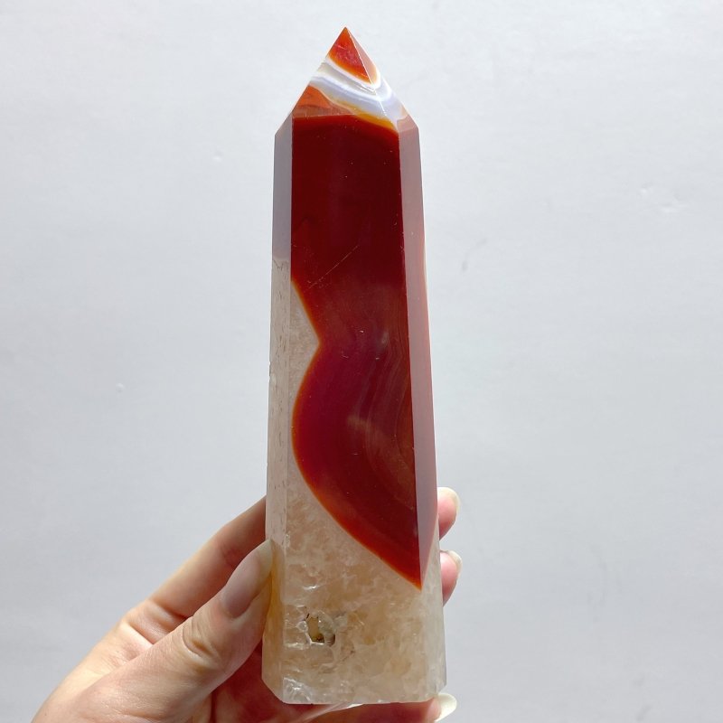 15 Pieces Large Carnelian Mixed Quartz Crystal Tower - Wholesale Crystals