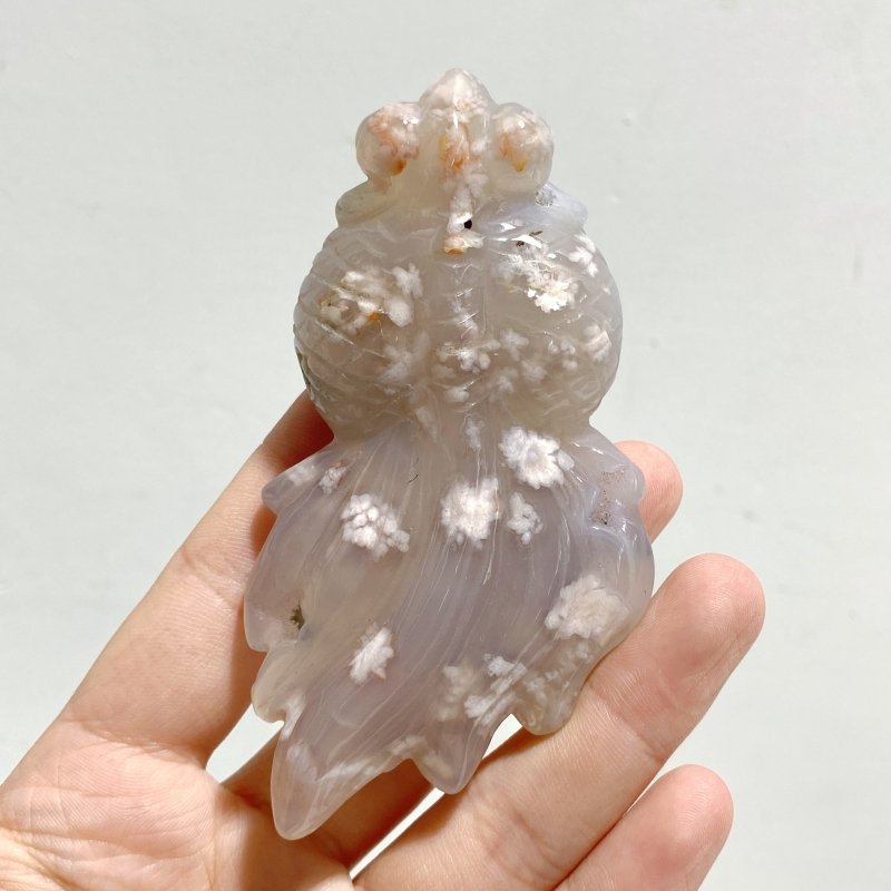 15 Pieces Sakura Flower Agate Goldfish Carving -Wholesale Crystals
