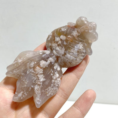 15 Pieces Sakura Flower Agate Goldfish Carving -Wholesale Crystals