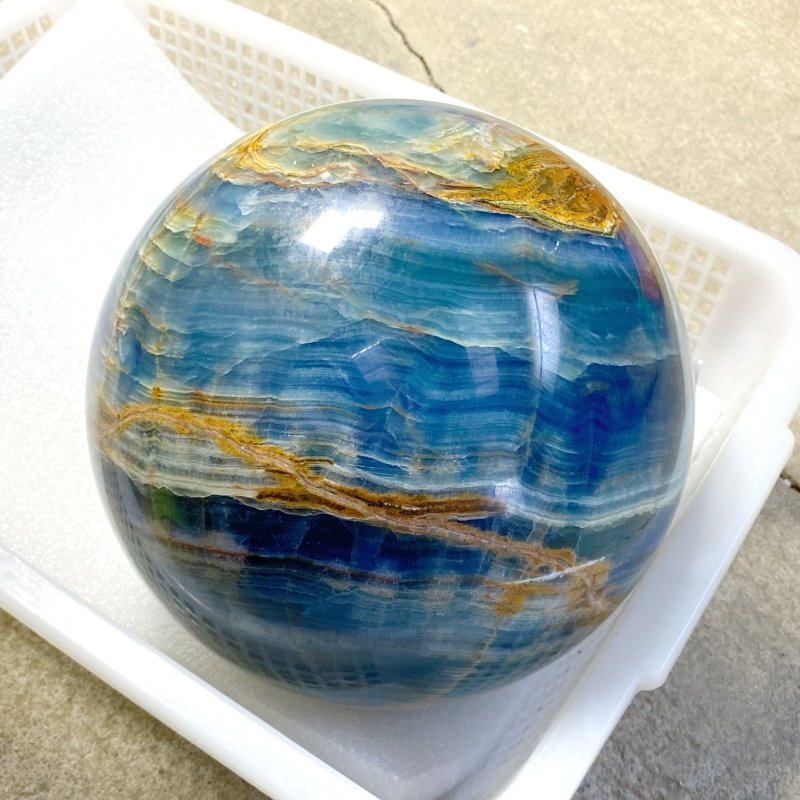 15.7KG Large Blue Onyx Sphere (Sea Freight Only) -Wholesale Crystals