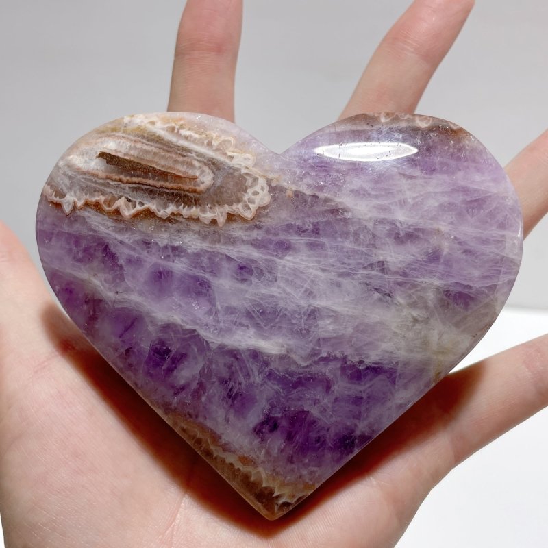 16 Pieces Amethyst Mixed Stripe Agate Heart - Wholesale Crystals