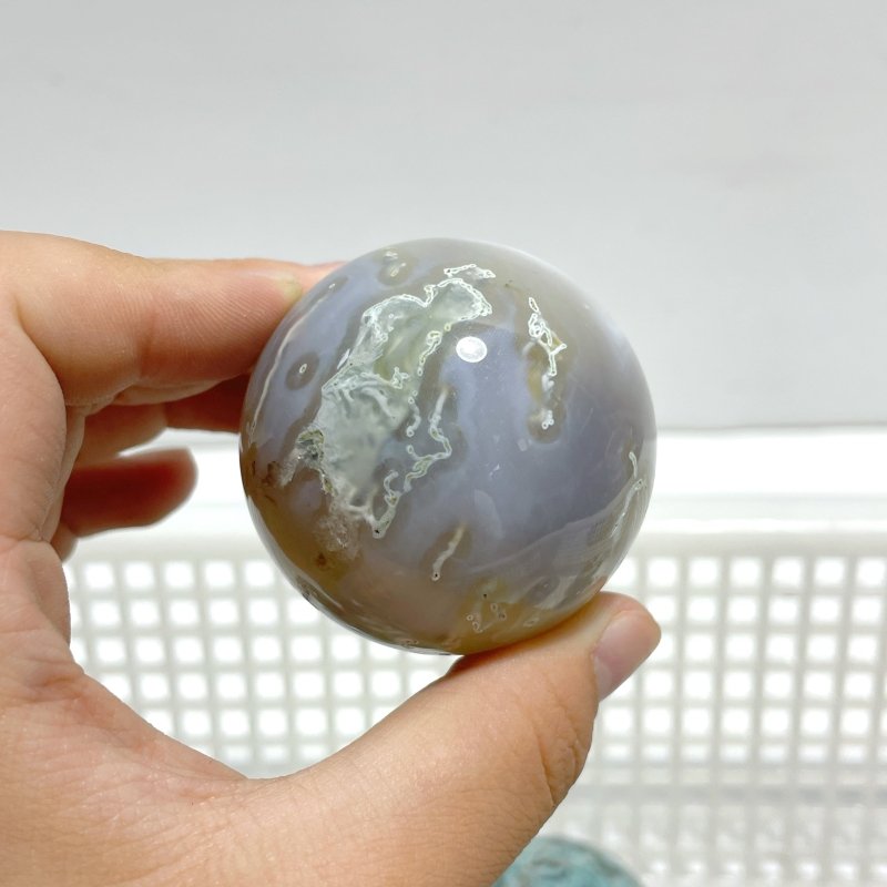 16 Pieces Beautiful Moss Agate Spheres - Wholesale Crystals