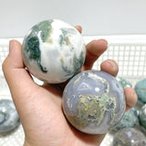 16 Pieces Beautiful Moss Agate Spheres - Wholesale Crystals
