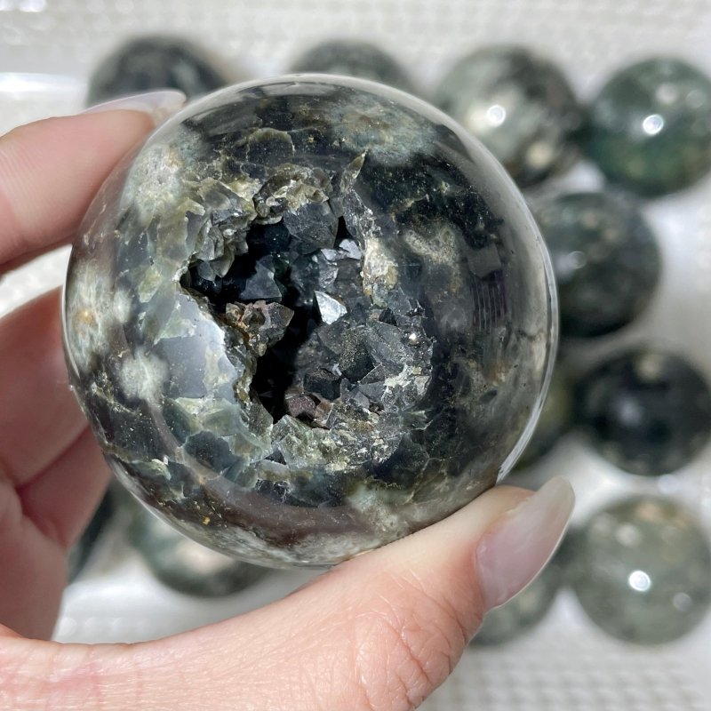 16 Pieces High Quality Green Sea Jasper Crystal Spheres - Wholesale Crystals