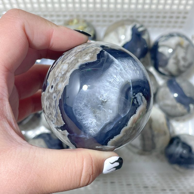 16 Pieces Volcano Agate Sphere(UV - Reactive) - Wholesale Crystals