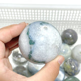 17 Pieces Moss Agate Spheres - Wholesale Crystals