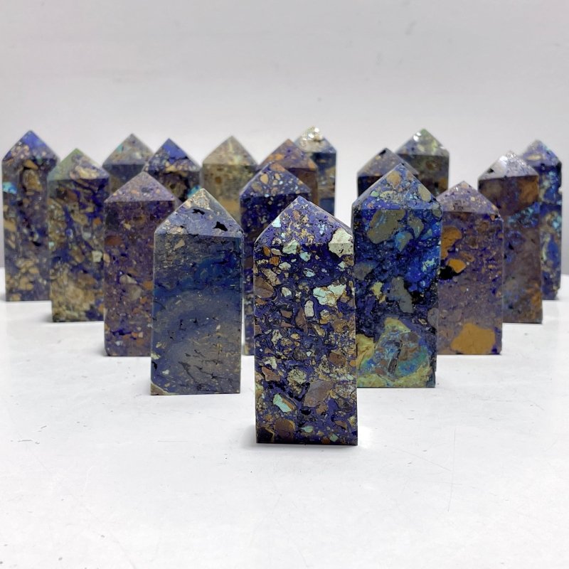 17 Pieces Unique Azurite Tower - Wholesale Crystals