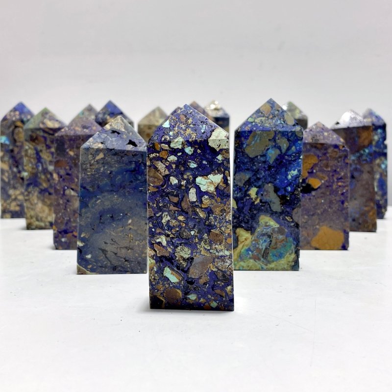 17 Pieces Unique Azurite Tower - Wholesale Crystals