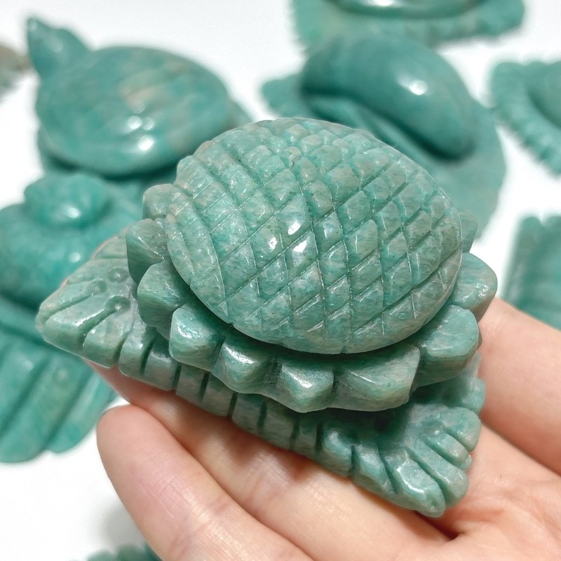 18 Pieces Beautiful Amazonite Sea Animal Carving - Wholesale Crystals