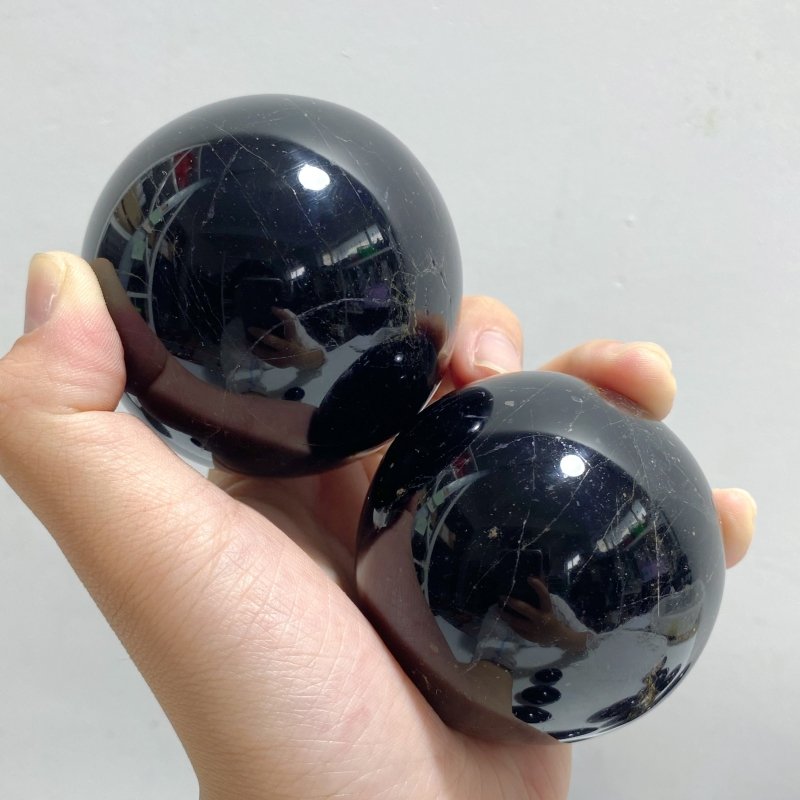 18 Pieces Black Tourmaline Spheres -Wholesale Crystals