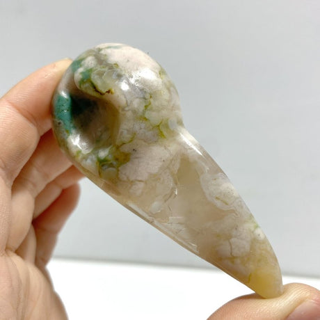 18 Pieces Sakura Flower Agate Crow Skull Carving - Wholesale Crystals