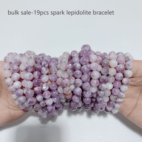 19 Pieces 9mm Spark Lepidolite Bracelet - Wholesale Crystals