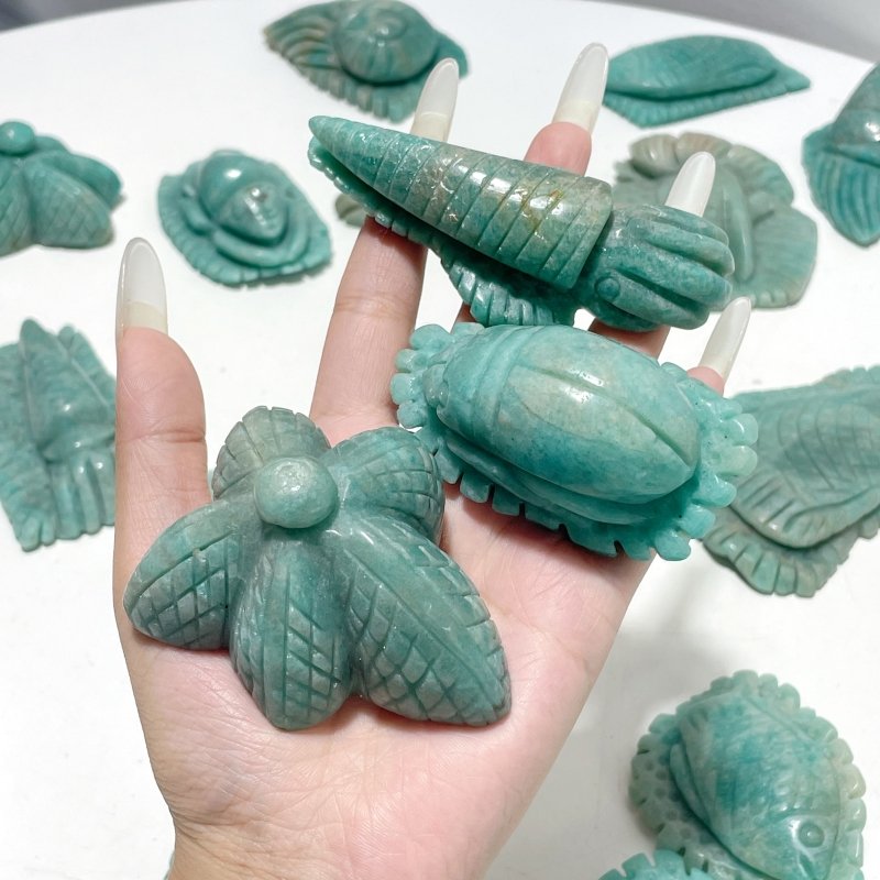 19 Pieces Beautiful Amazonite Sea Animal Carving - Wholesale Crystals