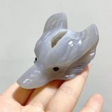 19 Pieces Geode Druzy Agate Fox Head Carving -Wholesale Crystals