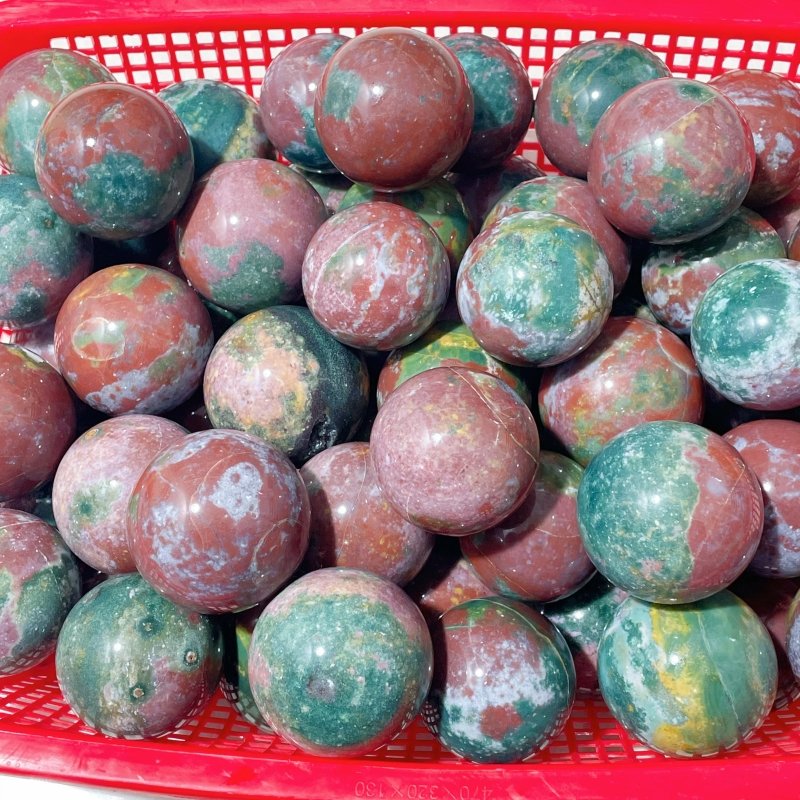 2 - 2.6in Colorful Ocean Jasper Spheres Wholesale - Wholesale Crystals