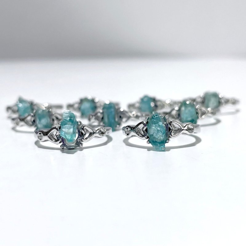 2 Color Clear Apatite Green&Blue Ring - Wholesale Crystals