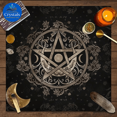 2 Moon Phase Starry Sky Tarot Tablecloth - Wholesale Crystals