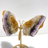 2 Pairs Fluorite Mixed Pyrite Butterfly Wing With Stand 2 - Wholesale Crystals