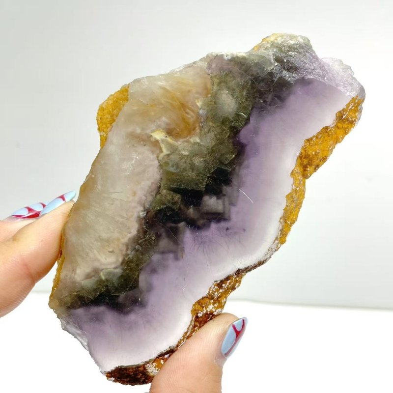 2 Pairs Fluorite Mixed Pyrite Butterfly Wing With Stand 8 - Wholesale Crystals