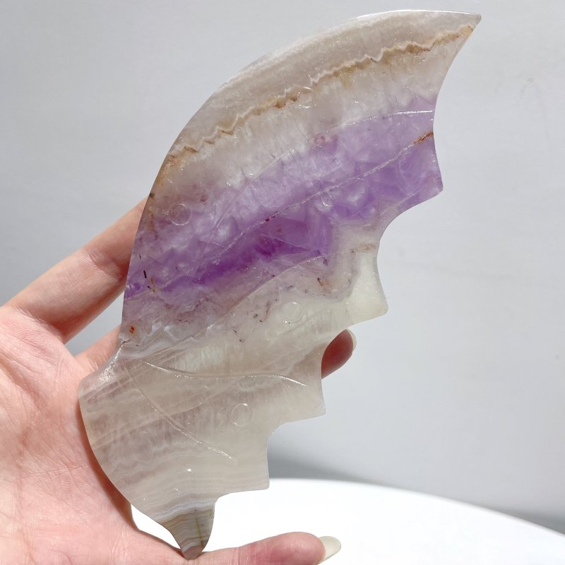 2 Pairs Flying Dragon Wing With Stand Amethyst Mixed Stripe Agate Mookaite - Wholesale Crystals