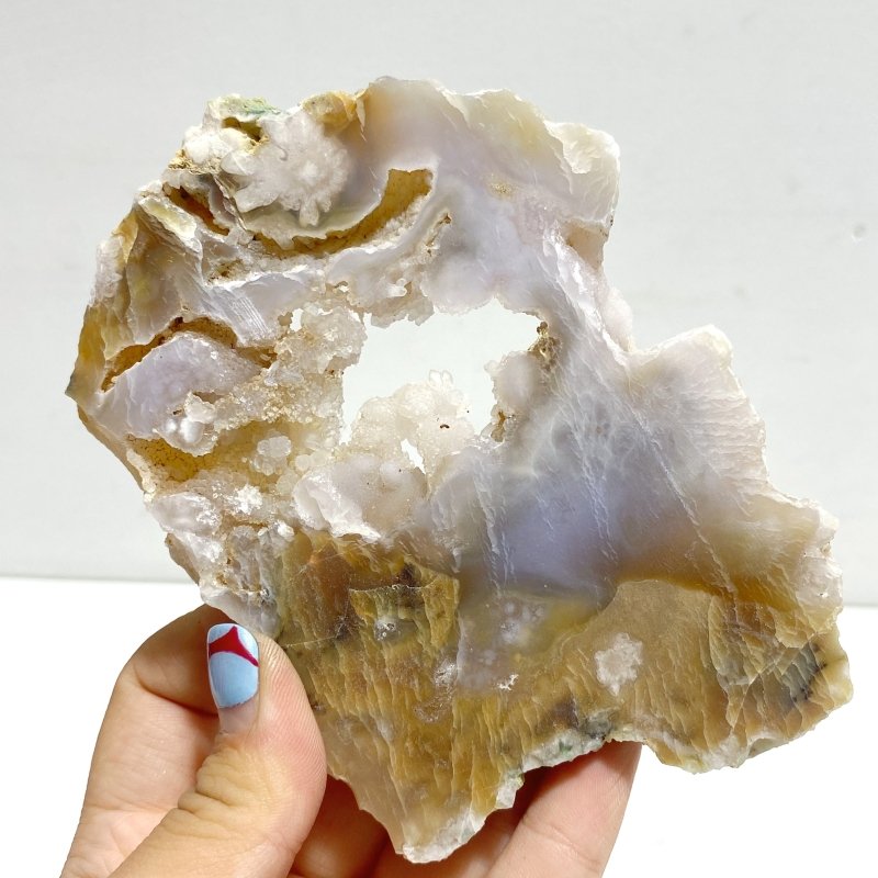 2 Pairs Geode Druzy Sakura Flower Agate Butterfly Wing With Stand - Wholesale Crystals