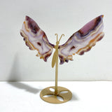 2 Pairs Sakura Flower Agate Butterfly Wing Carving With Stand - Wholesale Crystals