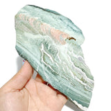 2 Pairs Stripe Moss Agate Slab Angel Wing With Stand - Wholesale Crystals