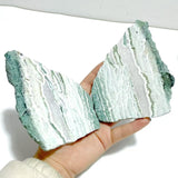 2 Pairs Stripe Moss Agate Slab Butterfly Wing With Stand - Wholesale Crystals