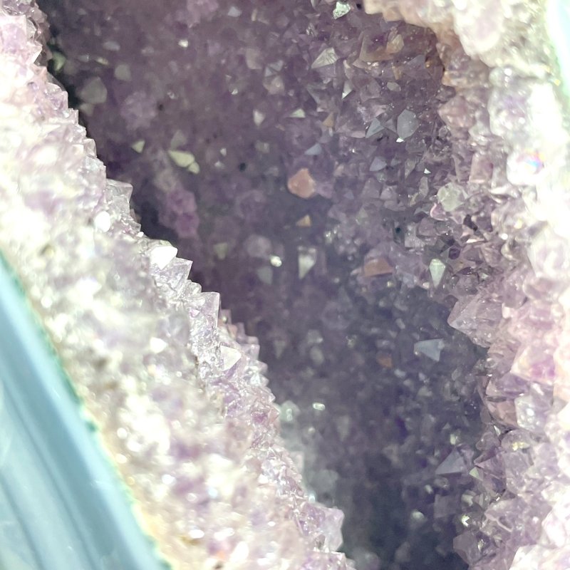 2 Pieces Amethyst Cluster Mixed Agate Dinosaur Eggs Home Decor With Stand - Wholesale Crystals