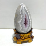 2 Pieces Amethyst Mixed Geode Agate Dinosaur Egg With Stand - Wholesale Crystals