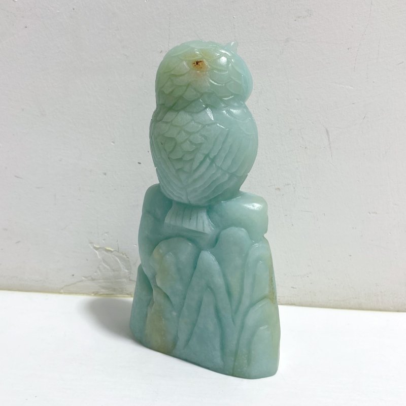 2 Pieces Beautiful Caribbean Calcite Owl Carving -Wholesale Crystals