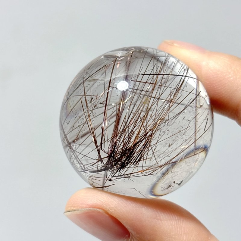 2 Pieces Beautiful Rutile Quartz Spheres - Wholesale Crystals