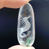 2 Pieces Beautiful Seahorse Garden Quartz Inner Scene Carving -Wholesale Crystals