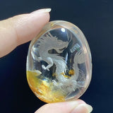 2 Pieces Chinese Dragon Garden Quartz Inner Scene Carving -Wholesale Crystals