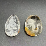 2 Pieces Chinese Dragon Garden Quartz Inner Scene Carving -Wholesale Crystals