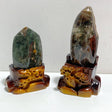2 Pieces Garden Quartz Tower Point With Stand -Wholesale Crystals