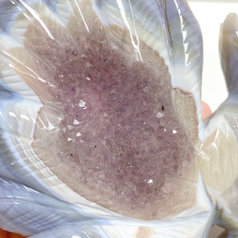 2 Pieces Geode Agate Druzy Nine-tailed Fox Carving 17 -Wholesale Crystals