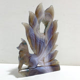 2 Pieces Geode Agate Druzy Nine-tailed Fox Carving 17 -Wholesale Crystals