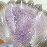 2 Pieces Geode Agate Druzy Nine-tailed Fox Carving 20 -Wholesale Crystals