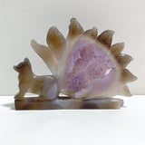 2 Pieces Geode Agate Druzy Nine-tailed Fox Carving 20 -Wholesale Crystals