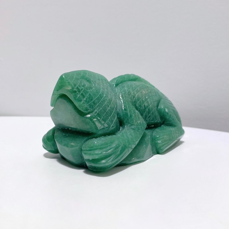 2 Pieces Green Aventurine Lizard Carving - Wholesale Crystals