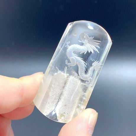 2 Pieces High Quality Chinese Dragon Garden Quartz Inner Scene Carving - Wholesale Crystals