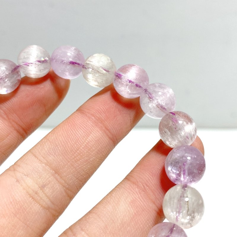 2 Pieces High Quality Clear Flash Purple Spodumene Kunzite Bracelets - Wholesale Crystals