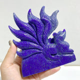 2 Pieces Lapis Lazuli Nine-tailed Fox Carving -Wholesale Crystals