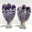 2 Pieces Large Chevron Amethyst Angel Carving - Wholesale Crystals