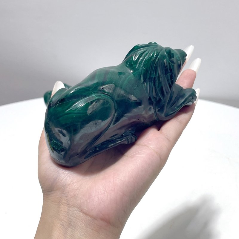 2 Pieces Malachite Lion Carving - Wholesale Crystals