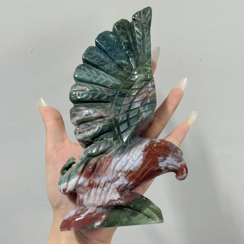 2 Pieces Ocean Jasper Eagle Carving - Wholesale Crystals