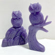 2 Pieces Purple Jade Owl Carving -Wholesale Crystals
