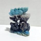 2 Pieces Trolleite Flower & Mandarin Duck Carving - Wholesale Crystals