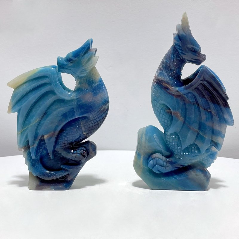 2 Pieces Trolleite Flying Dragon Carving - Wholesale Crystals